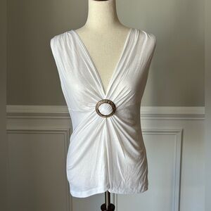 KLD Signature White Sleeveless Top size Large